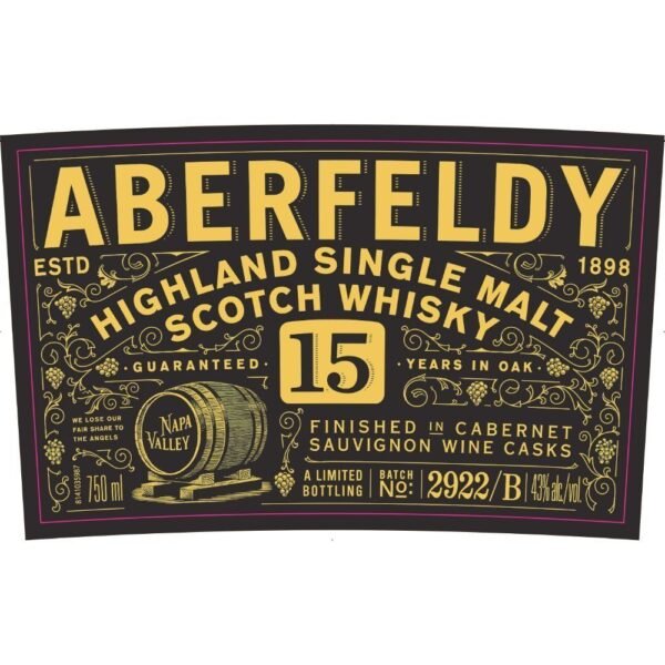 Aberfeldy 15 Year Old Finished in Cabernet Sauvignon Casks - Image 2