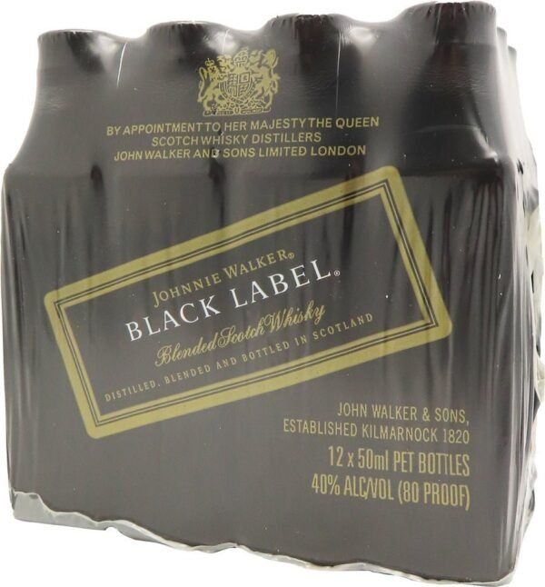 Johnnie Walker Black Blended Scotch Whisky 50ml 12pk